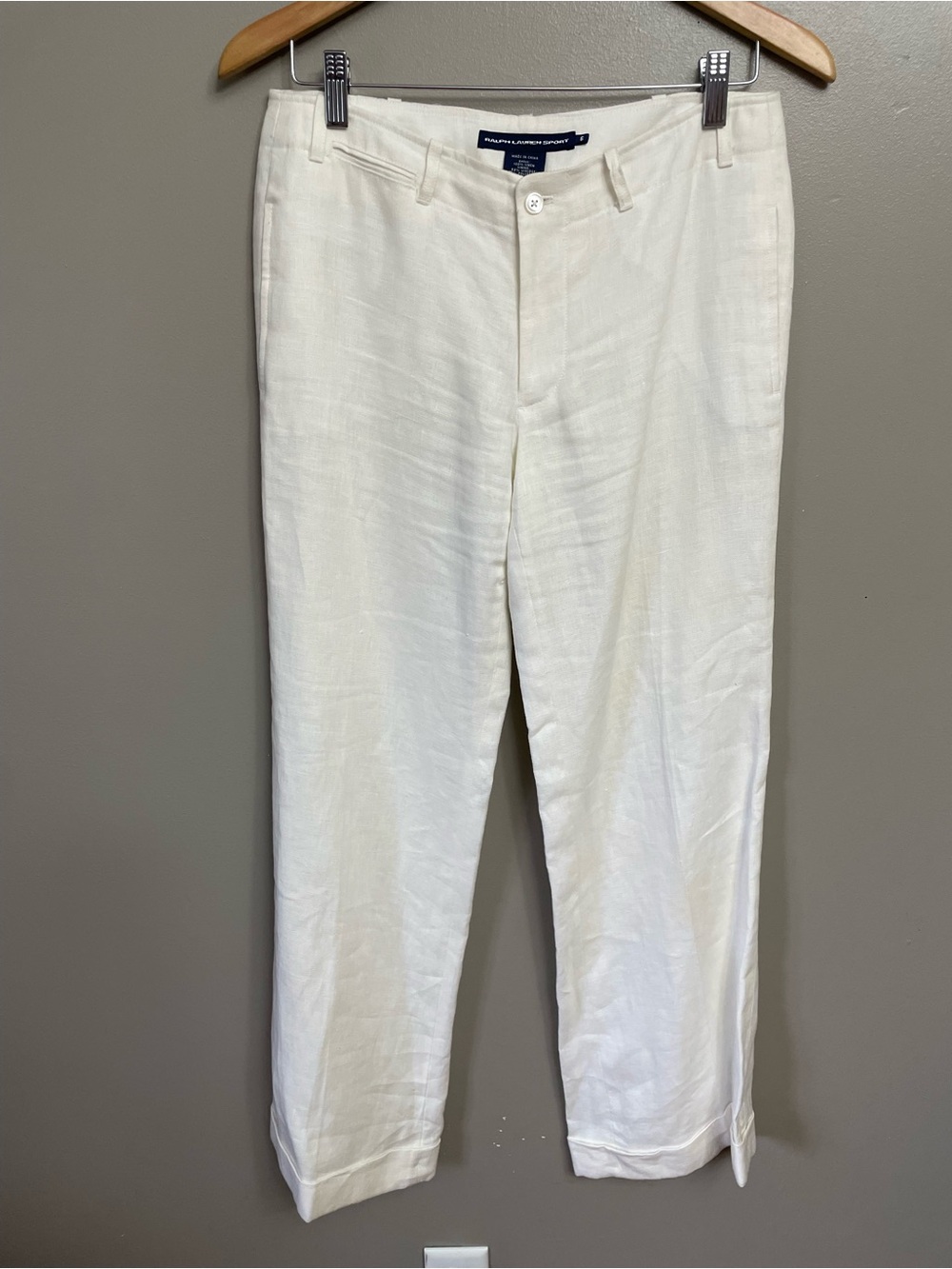 Ralph Lauren Sport women’s size 6 Cream Linen Pants coastal Resortwear